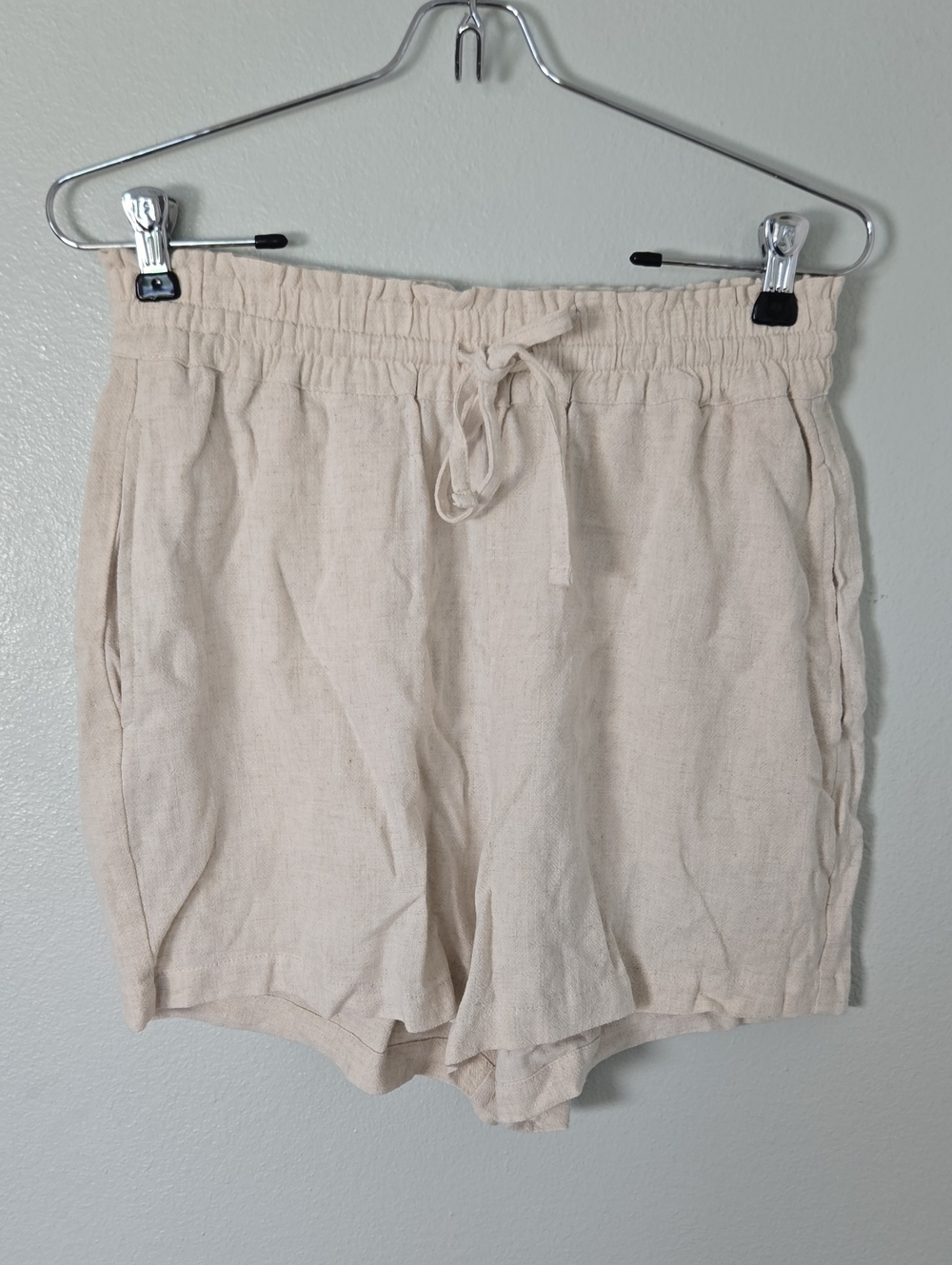 Mud Pie | Beige Linen Blend Shorts Size Small